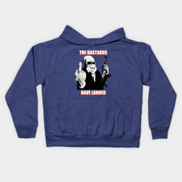 The Bastards Have Landed Kids Hoodie by zombill